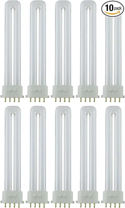 Sunlite PL13/E/SP30K/10PK 4-Pin Fluorescent 13W 3000K Warm White U Shaped PL CFL Twin Tube Plugin Light Bulbs with 2GX7 Base (10 Pack)