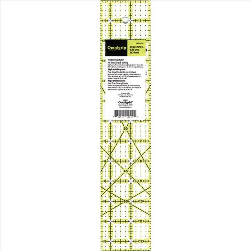 Omnigrip By Omnigrid Non-Slip Quilter\'s Ruler 2.5"X12.5"