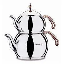 Korkmaz Hanedan Rosegold Turkish Teapot Set for Stove Top, Stainless Steel Tea ...