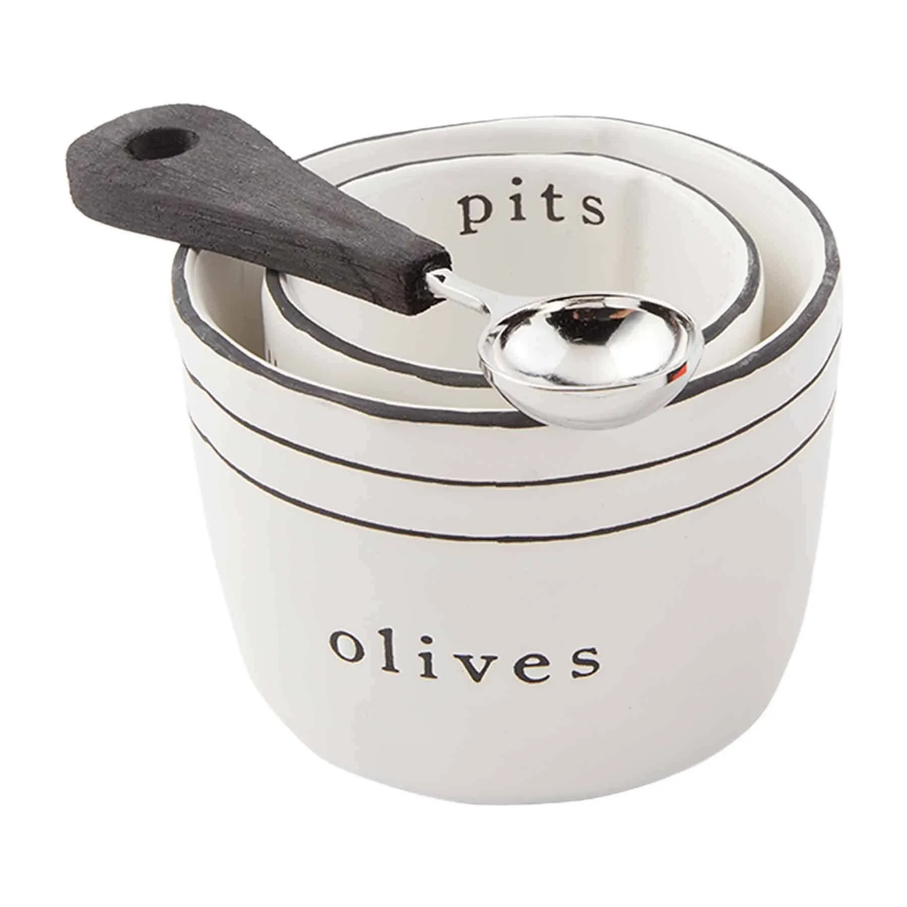 Mud Pie Olives and Pits Olive Bowls Set with Spoon