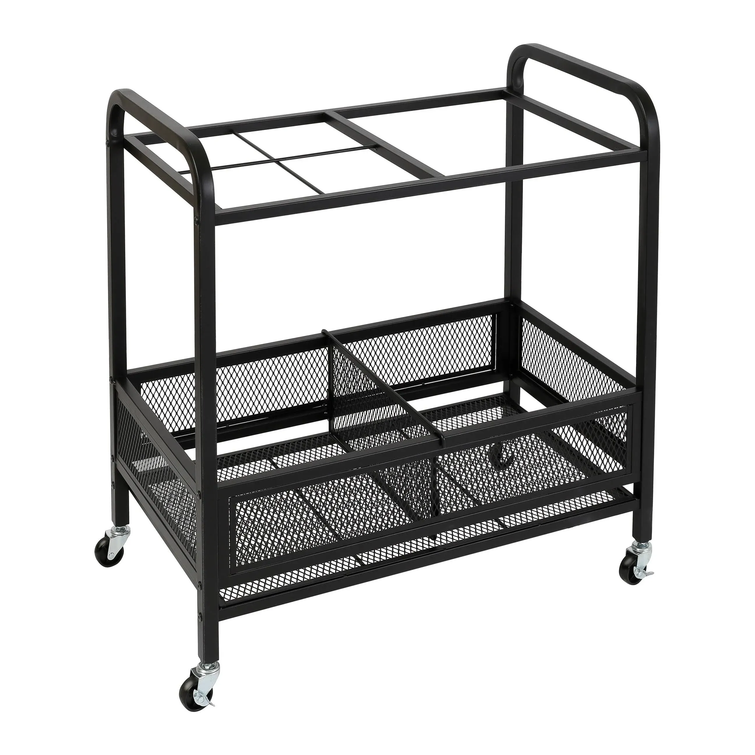 Honey-Can-Do Black Steel Garage Multi-Purpose Rolling Storage Cart