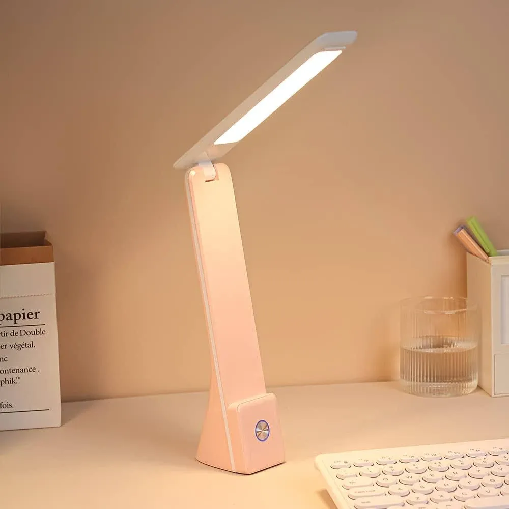 CometMars LED Desk Lamp Pink Cordless Lamp with 3 Lighting Modes Rechargeable..<wbr/>.