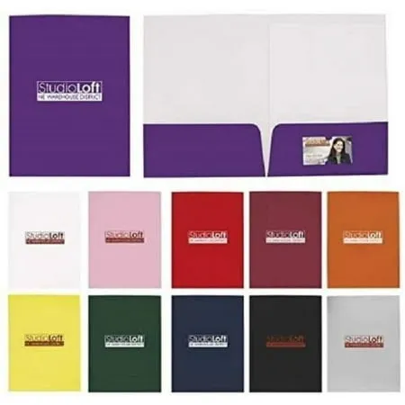 Personalized Linen Paper Folder Foil Stamp Printed with your Logo + Text 100 QTY