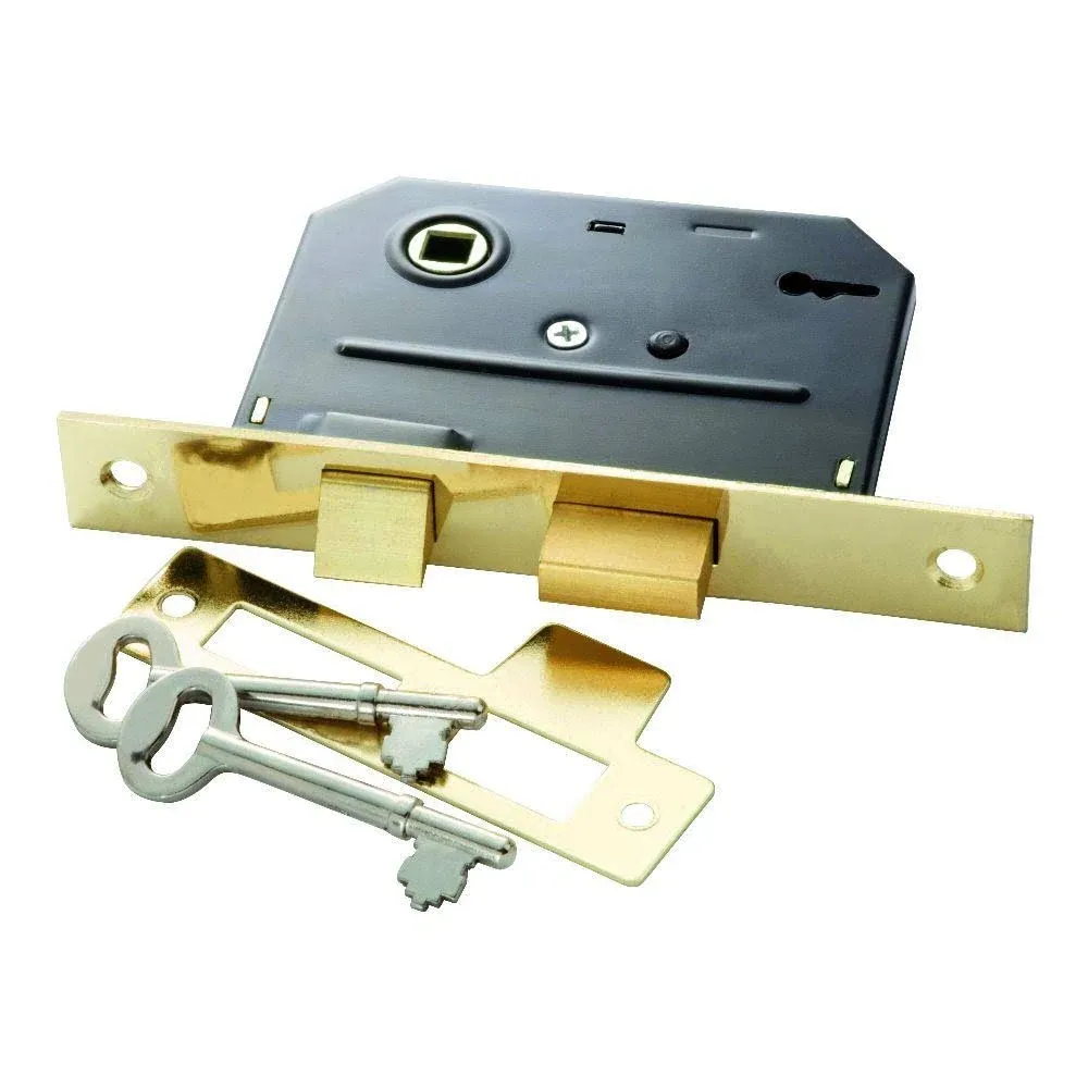 Belwith Bit Key Mortise Lock, Polished Brass