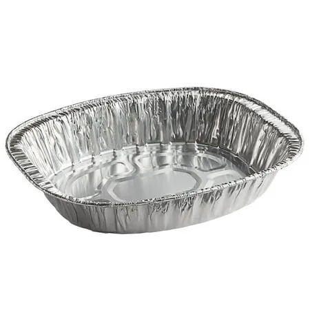 VeZee Disposable Oval Roasting Pan - Durable Turkey Roaster Pans Extra Large Heavy-Duty Aluminum Foil Deep Oval Shape for Chicken Meat Brisket Roasting Baking Recyclable: 25 Pans