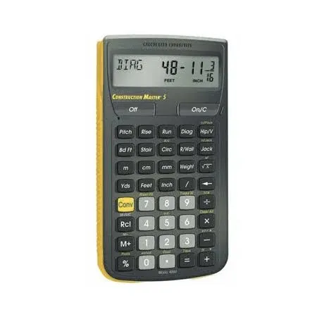 Construction Calculator, 5 5/8 LX3 in W, Size: 8 in