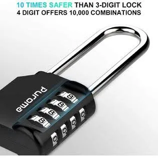 Puroma 2 Pack 26 Inch Long Shackle Combination Lock 4 Digit Outdoor Waterproof Padlock for School Gym Locker