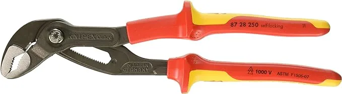 Knipex - Cobra® High-Tech Water Pump Pliers-1000V Insulated-Tethered Attachment (8726250T)