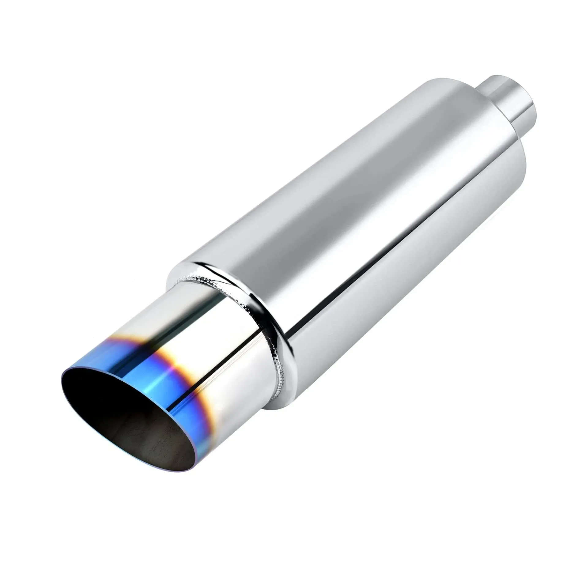 Evil Energy 2" Inlet 3" Outlet Exhaust Tip Burnt Muffler Universal 14.8" Length