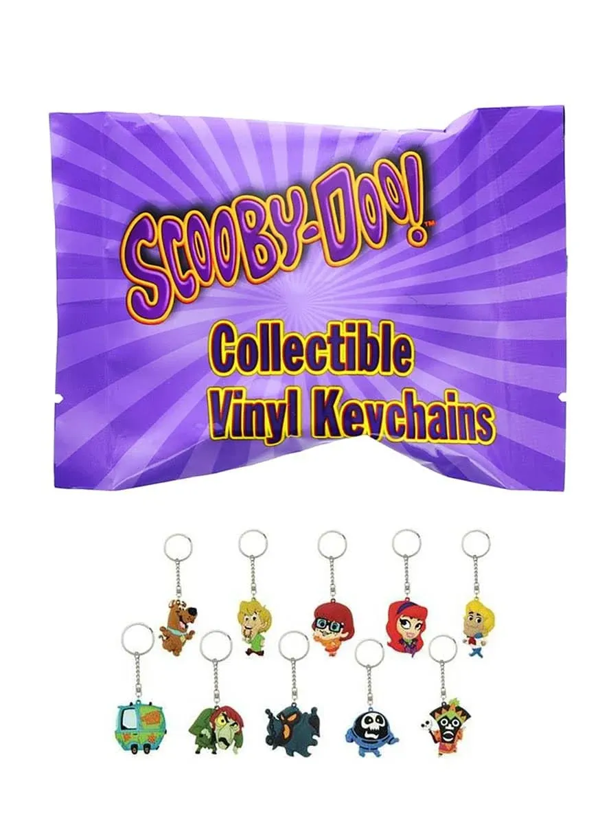 Scooby Doo Blind Box Vinyl Keychain - One Random Mini Mystery Figure With Metal Chain & Key Ring Holder - Collectible Mystery Bag Animated Series Merchandise - Novelty Friend, Kids, Collector Gift