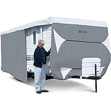 Classic Accessories Over Drive PolyPRO3 Deluxe Travel Trailer/Toy Hauler Cover, Fits 33'-35' RVs, RV Cover, Camper Cover, Travel Trailer Cover