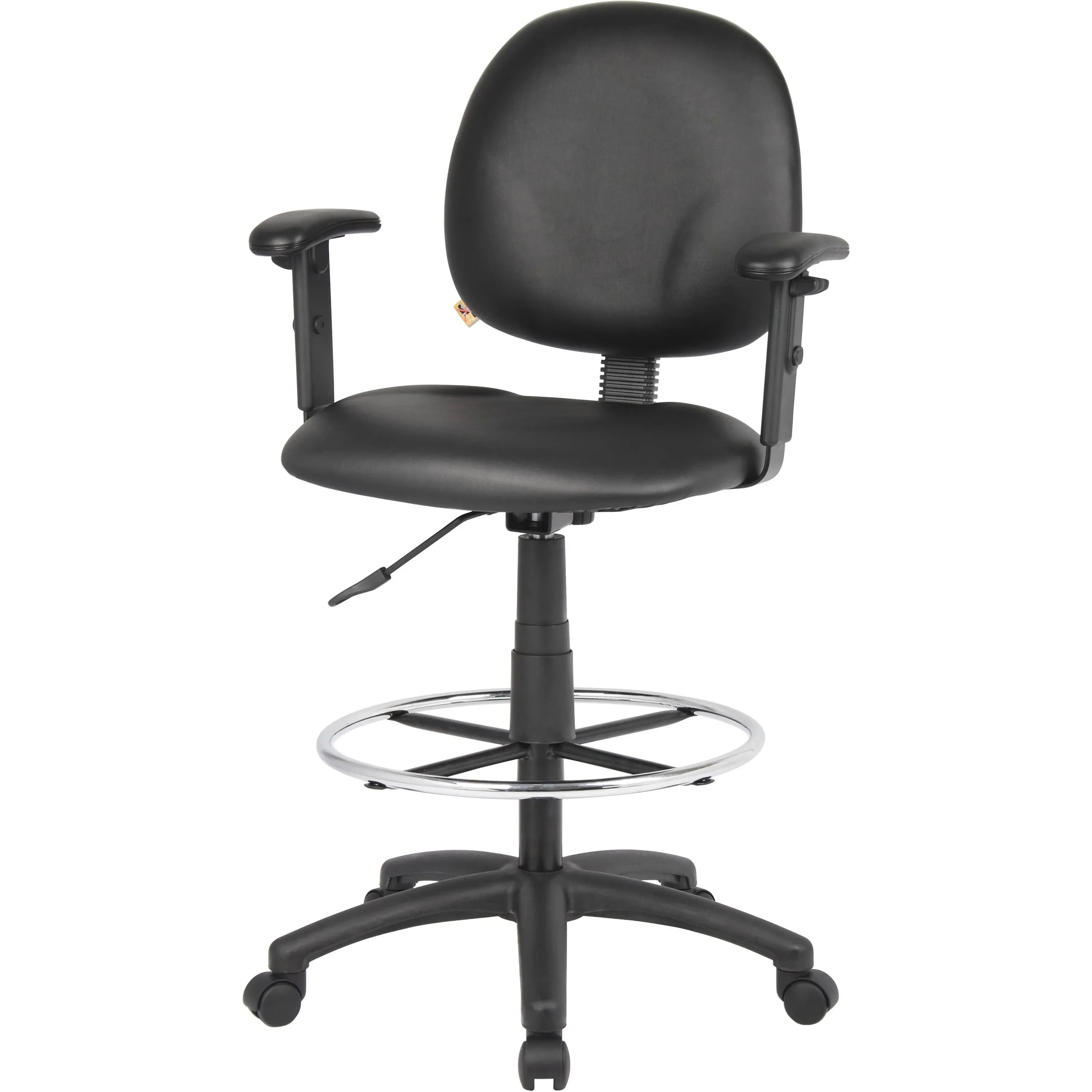 Boss Drafting Stool with Adjustable Arms - Black