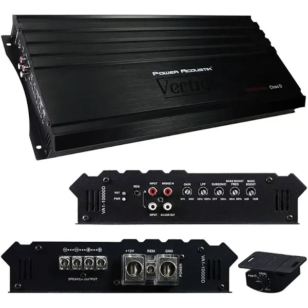 Power Acoustik VA1-10000D Vertigo Series 10,000-Watt Max Monoblock Class D Amp