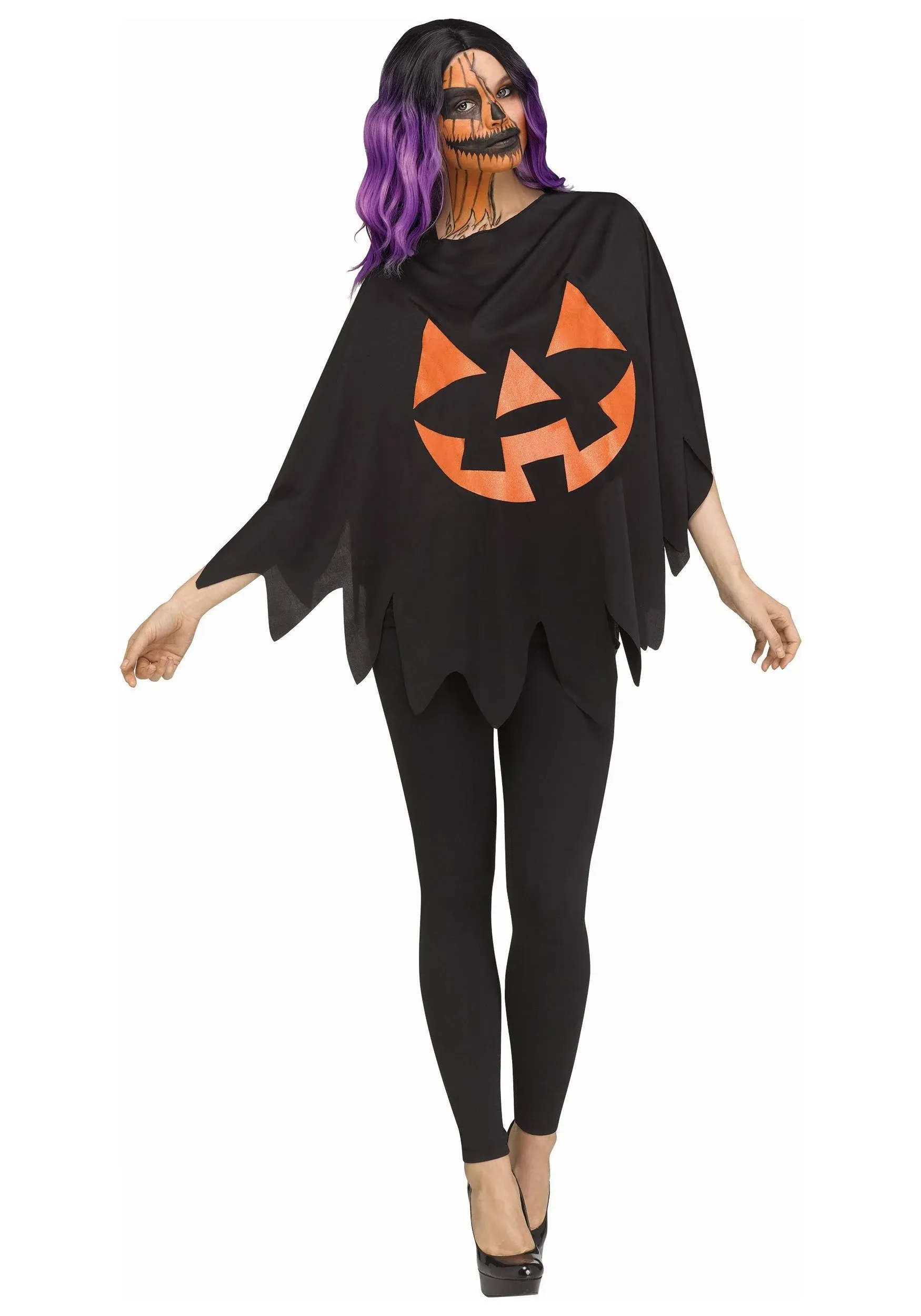 Jack-O-Lantern Women's Pumpkin Poncho