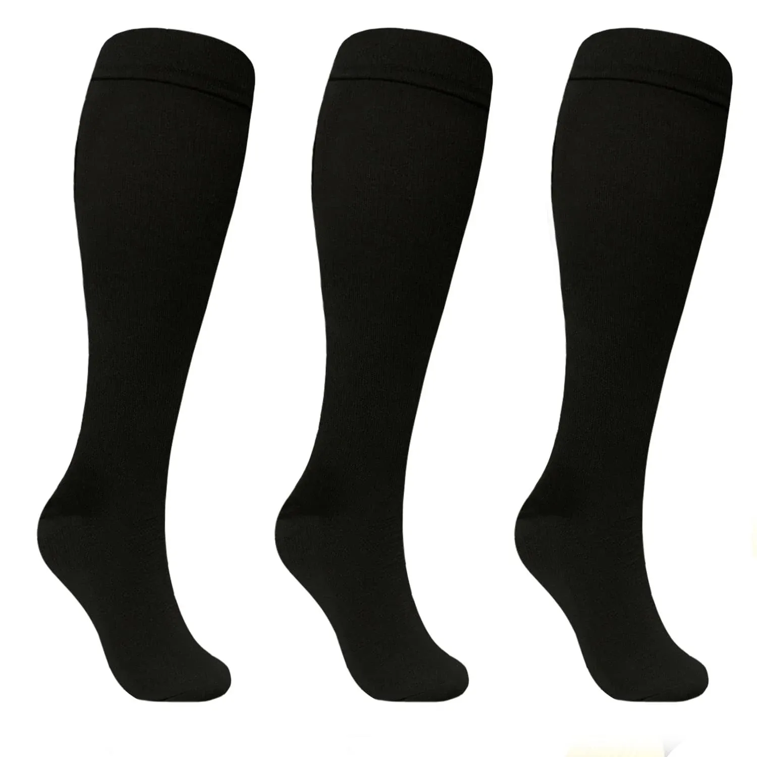 3 Pairs Plus size compression socks wide calf women men knee high 20-30 mmhg circulation for swelling 2xl 3xl 4xl 5xl