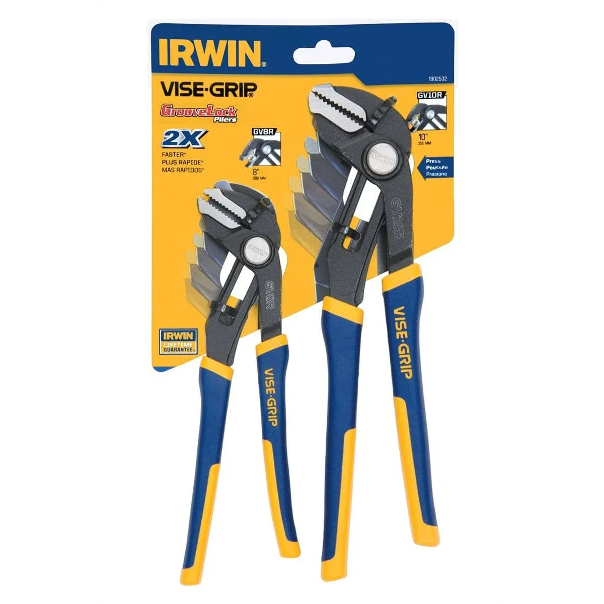 IRWIN VISE-GRIP GrooveLock 2-Pack Tongue and Groove Plier Set