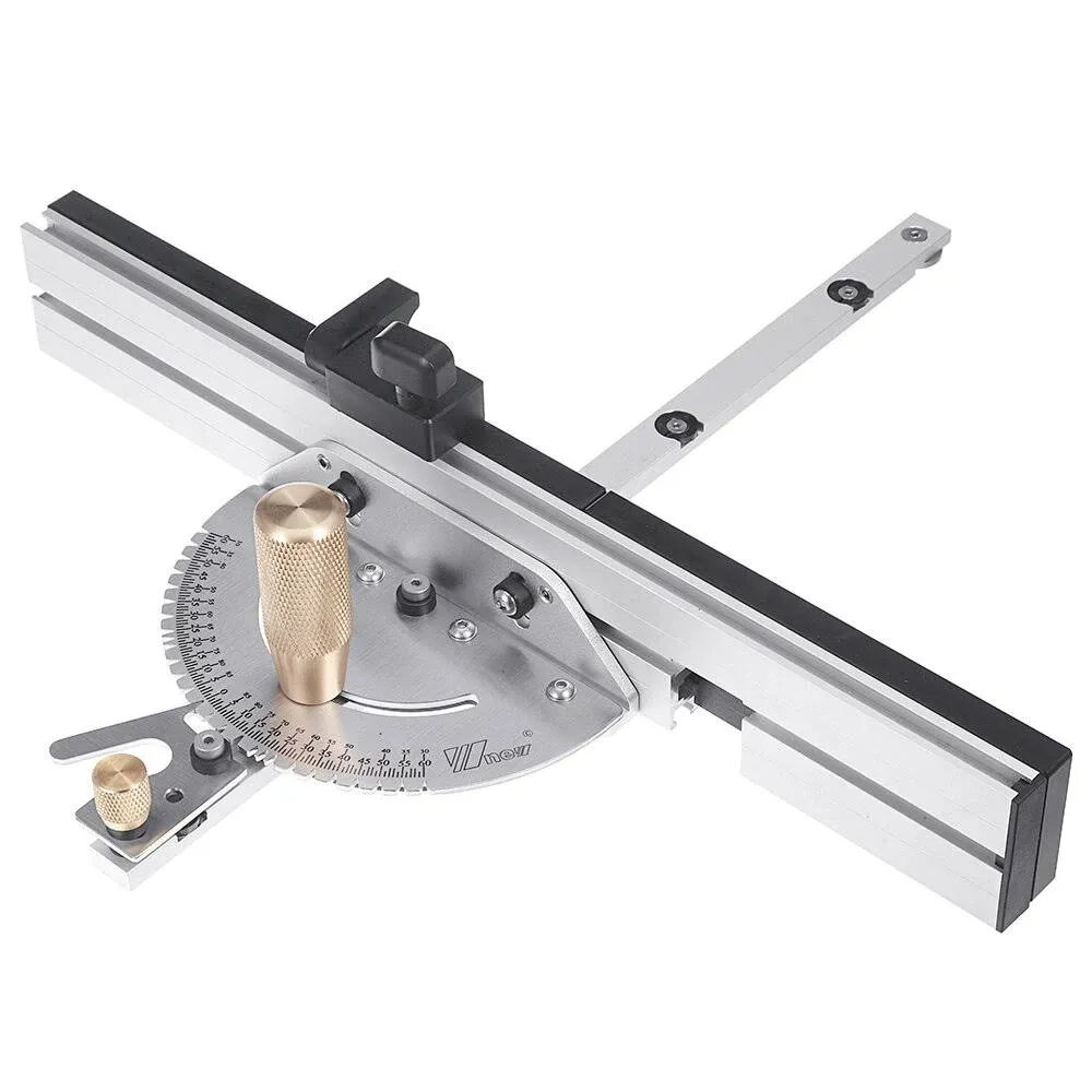 W New Wnew Brass Handle 450mm 27 Angle Miter Gauge With Box Jiont Jig Track Stop ...