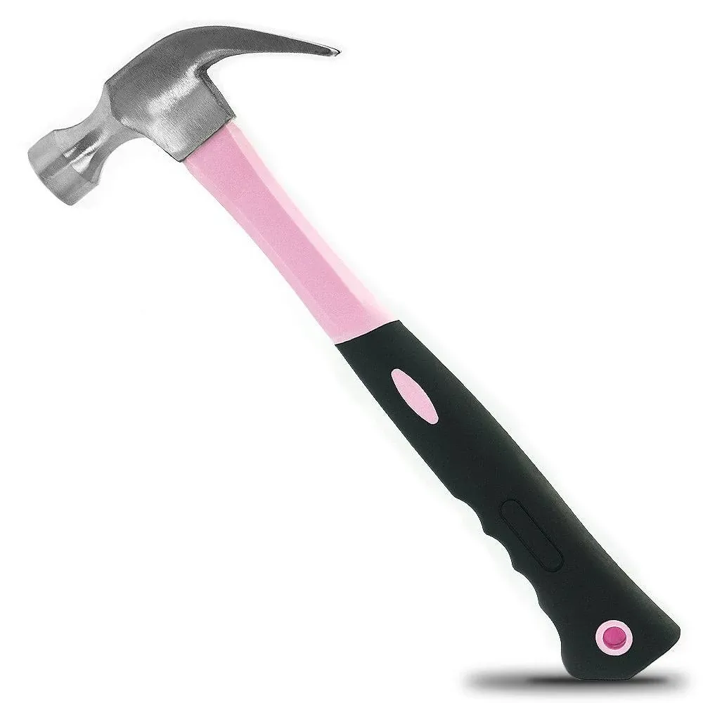 Pink Power 16oz Pink Hammer – Small Hammer for Women – Mini Claw Hammer for Pink Tools – DIY and Craft Hammer for Women All Purpose Hammer with Slip Resistant Handle for Girls Ladies