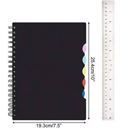 2pcs Multi Subject Notebook Spiral Notebook College Ruled With Tabs 7.5—10 Inche