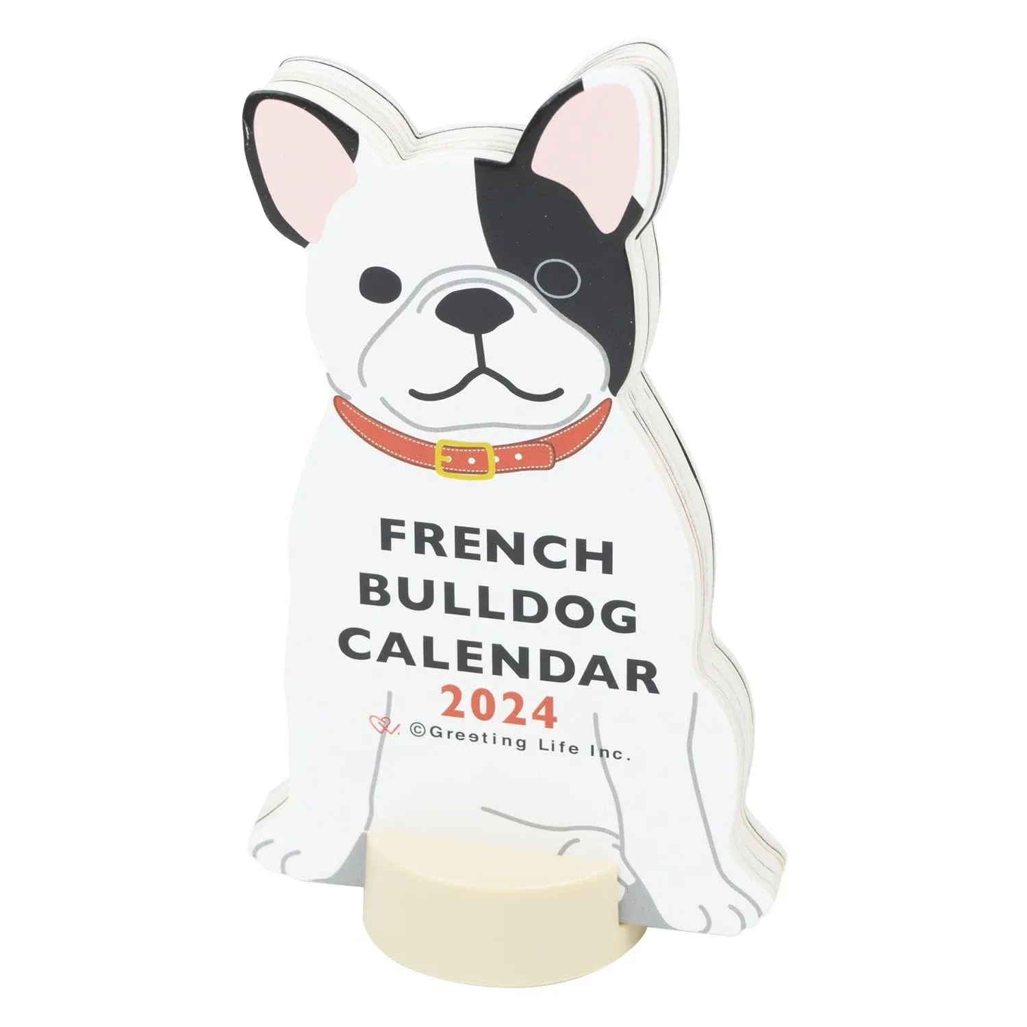 Greeting Life 2024 Calendar Animal Die Cut French Bulldog Desktop C-1551-ET