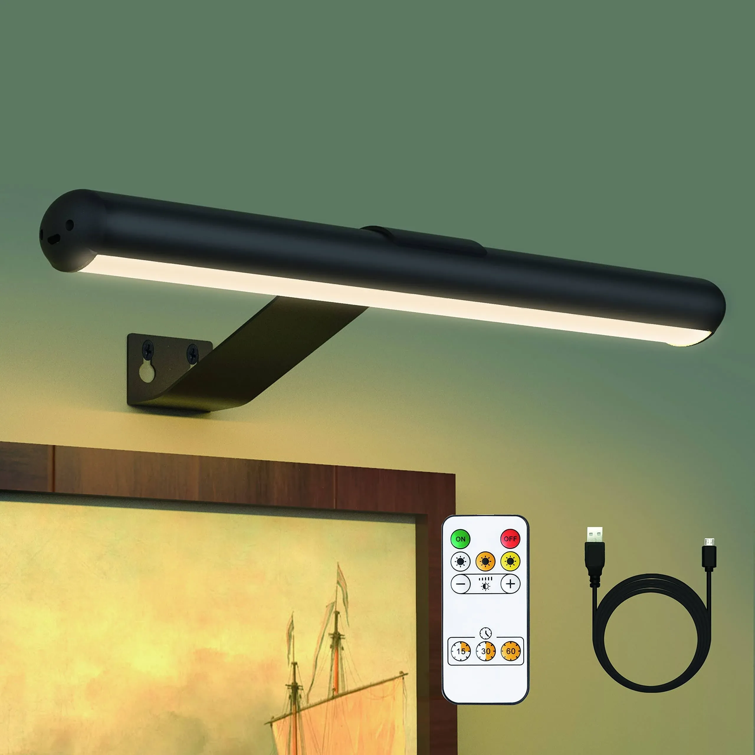 YAQIIHOME Wireless Picture Lights Rechargeable with 4000Mah Battery,Painti<wbr/>ng Lig