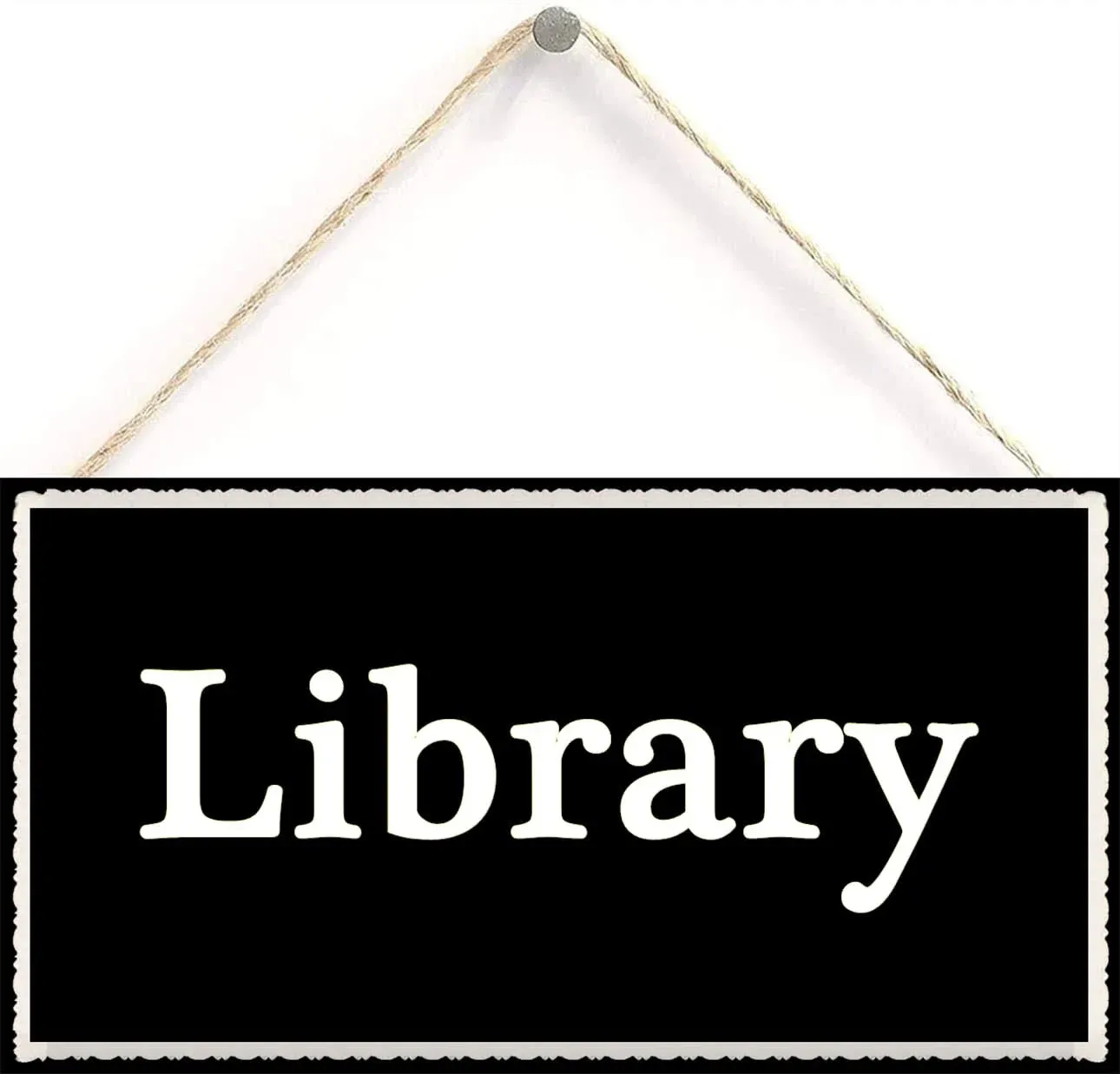 Library Sign Stylish Wooden Library Door Sign Decorative Wood Sign Home Decor 12 inch by 6 inch