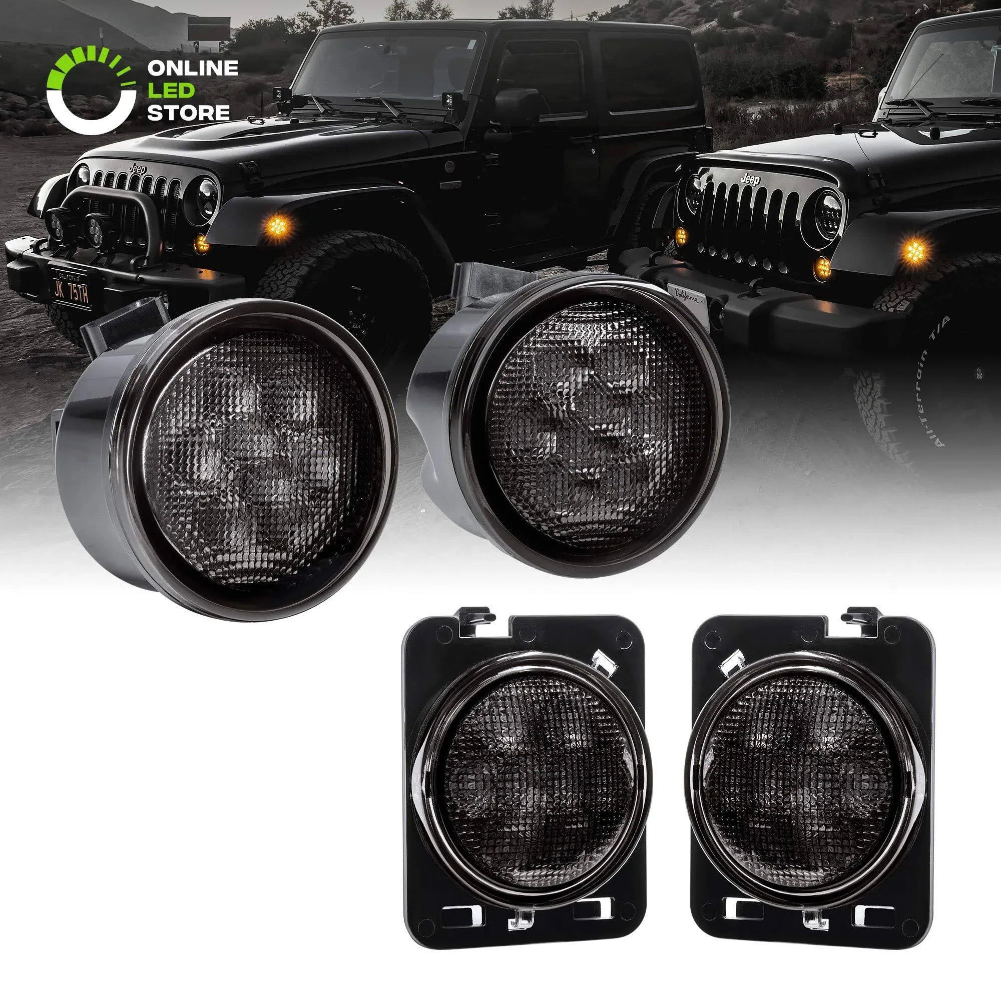 True Mods LED Turn Signal & Side Marker Light Replacement for Jeep Wrangler