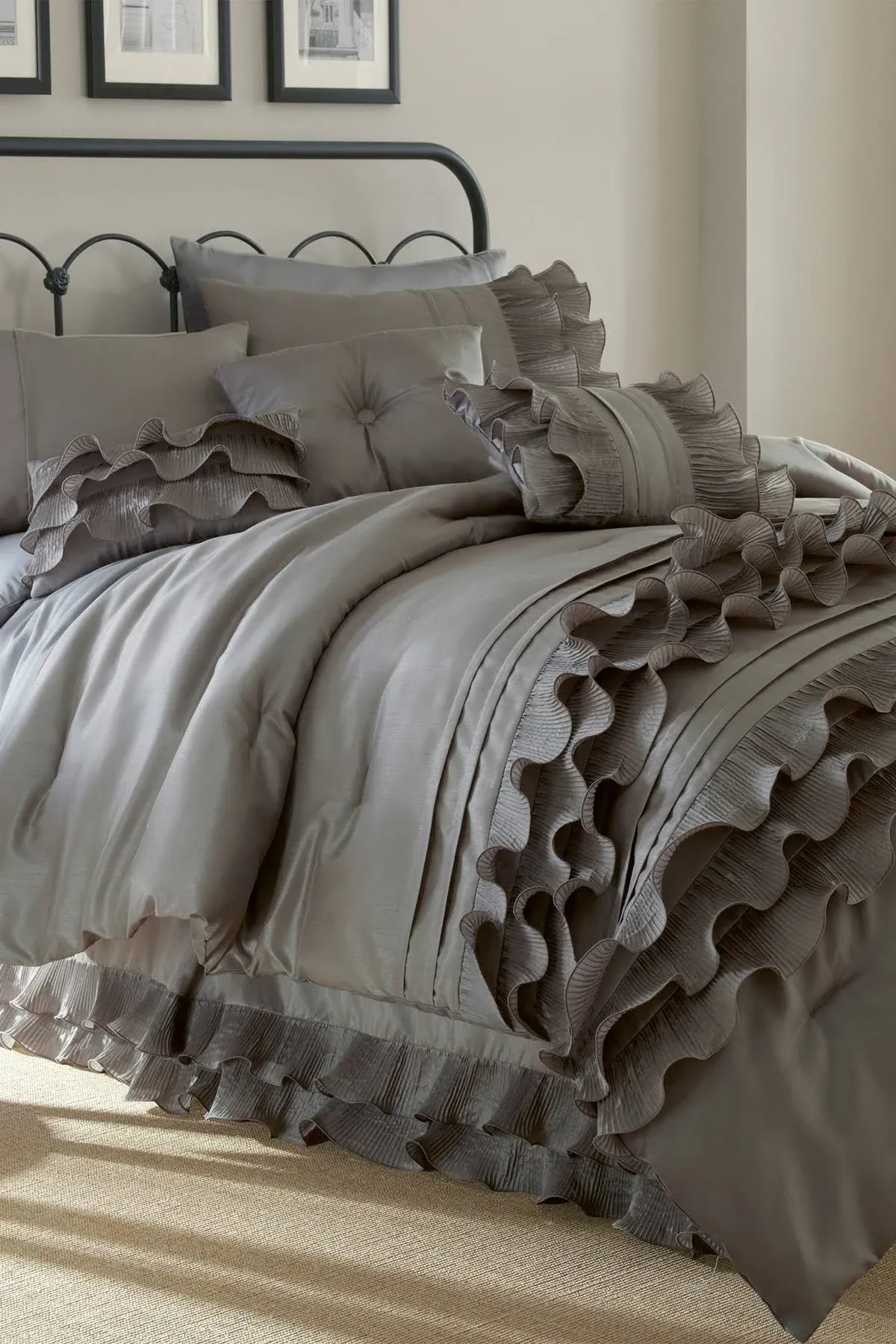 8 piece comforter set anastacia platinum queen