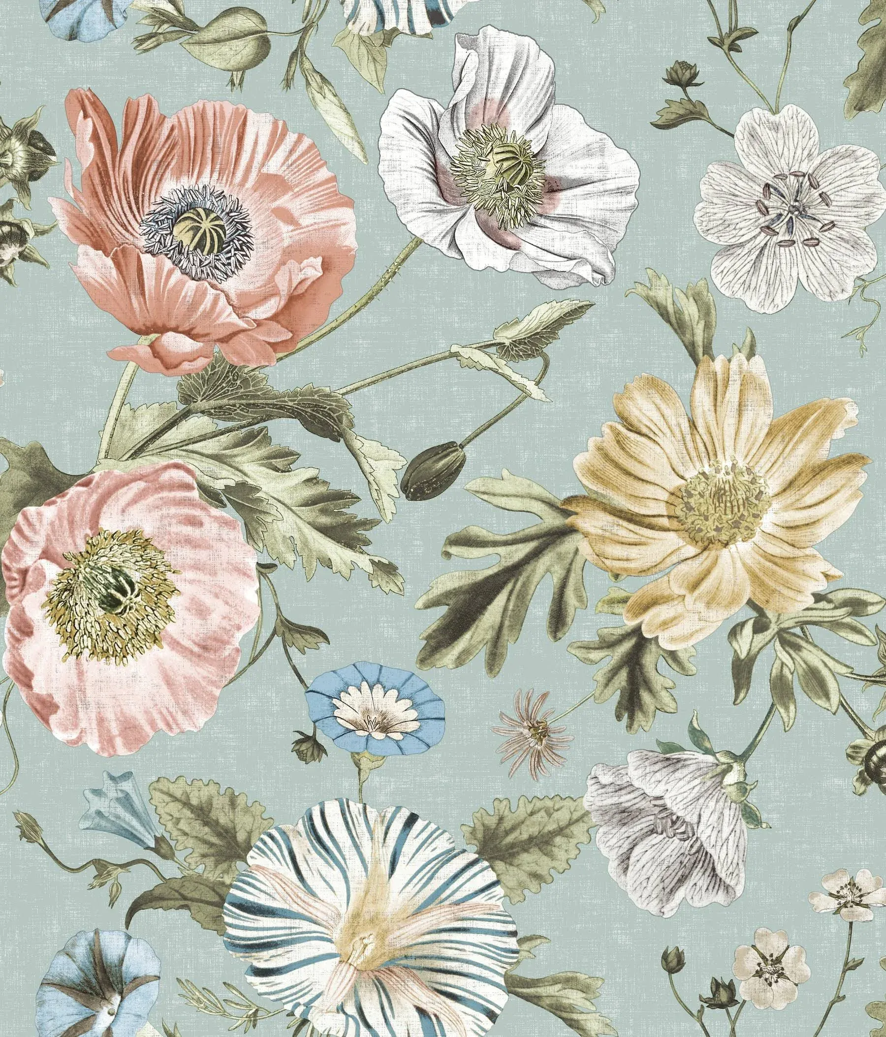 Vintage Poppy Peel and Stick Wallpaper