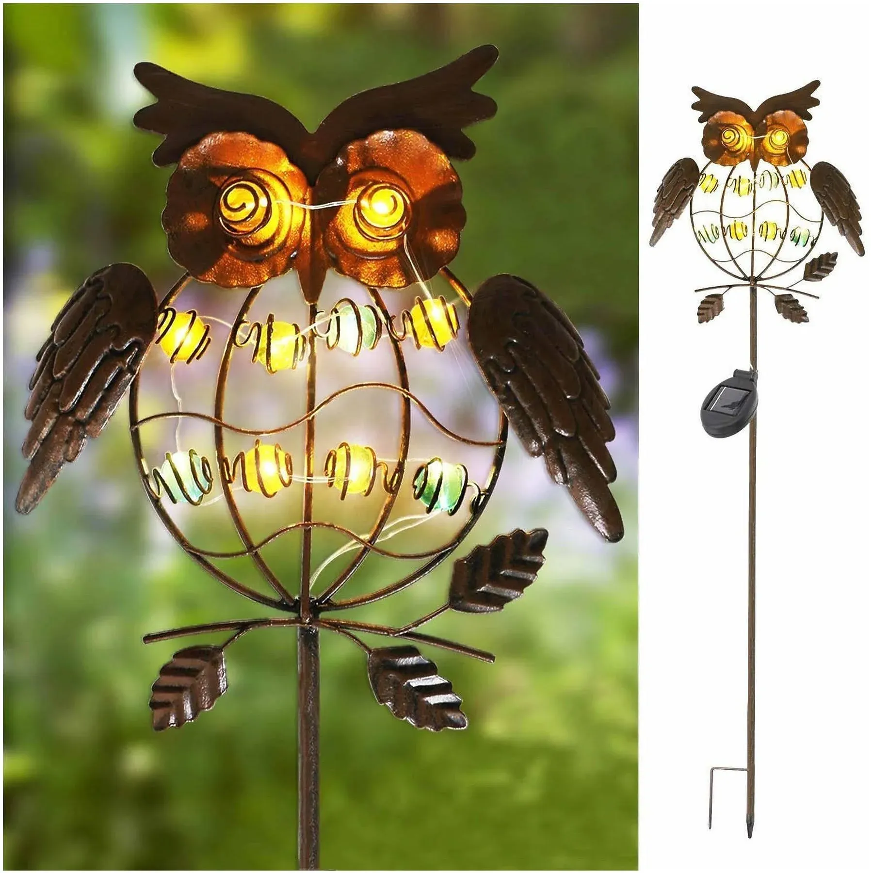 Owl Garden Solar Lights Outdoor, Solar Powered Stake Lights Great Gifts