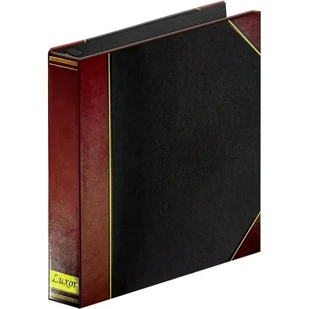 Professional Luxor 3 Ring Binder 1.5 Inch Locking Slant Angle D-Rings, Maroon.