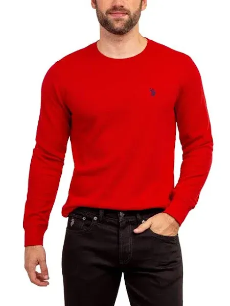 U.S. Polo Assn. Mens Red Long Sleeve Thermal Crewneck Shirt