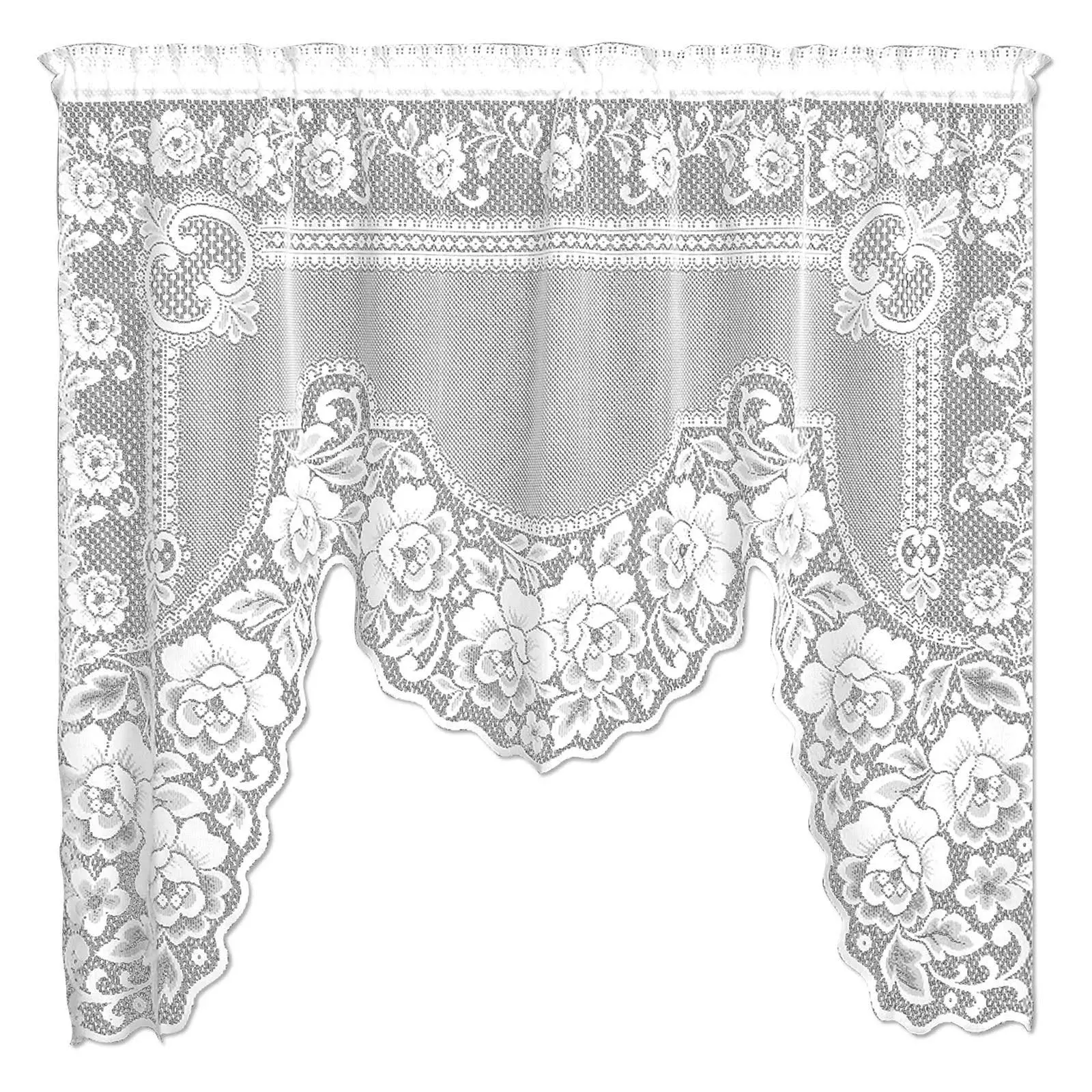 Heritage Lace 2860W-S Victorian Rose Swag - White