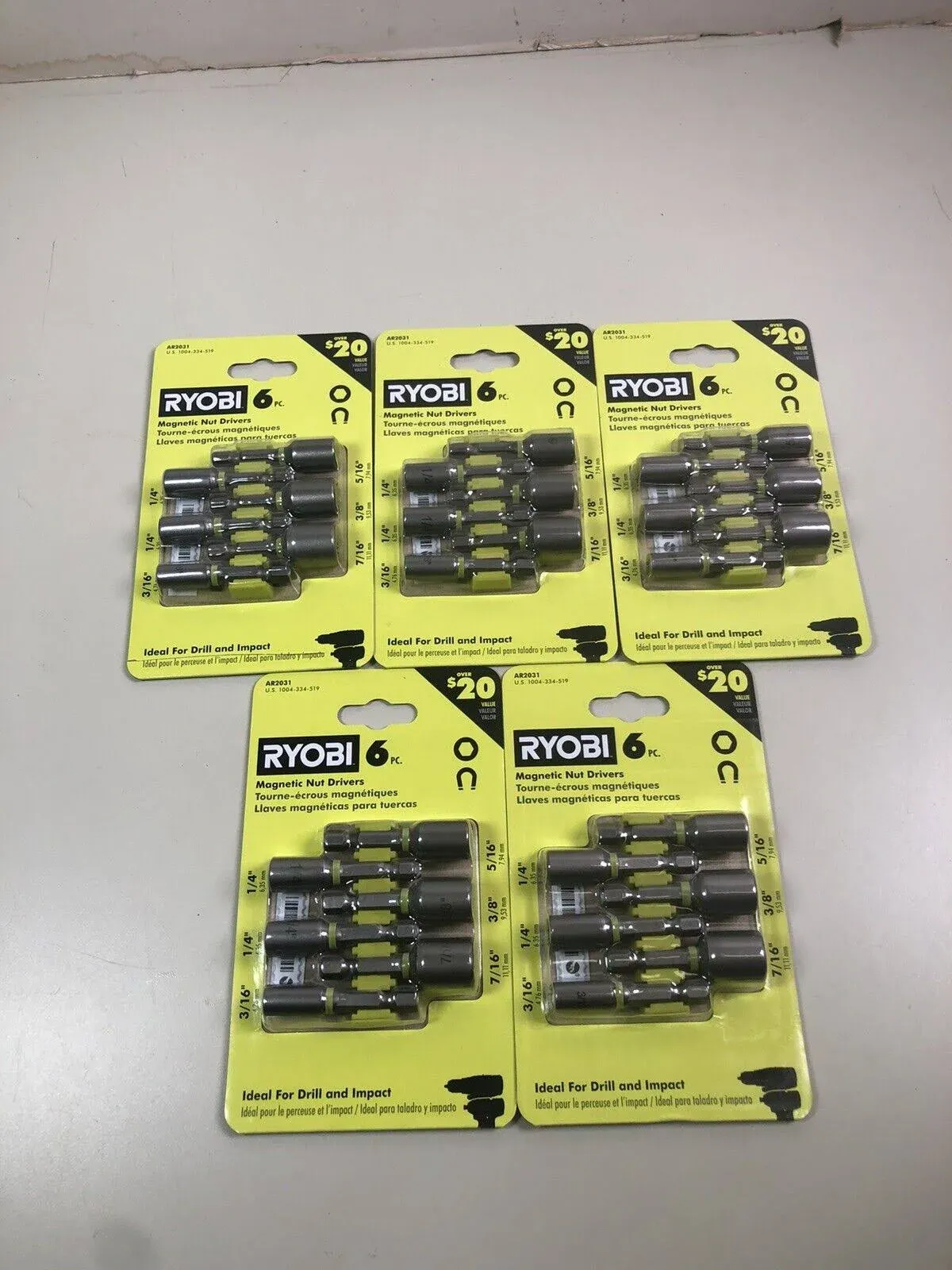 Ryobi Impact Rated Magnetic Nut Driver Set (6-Piece)