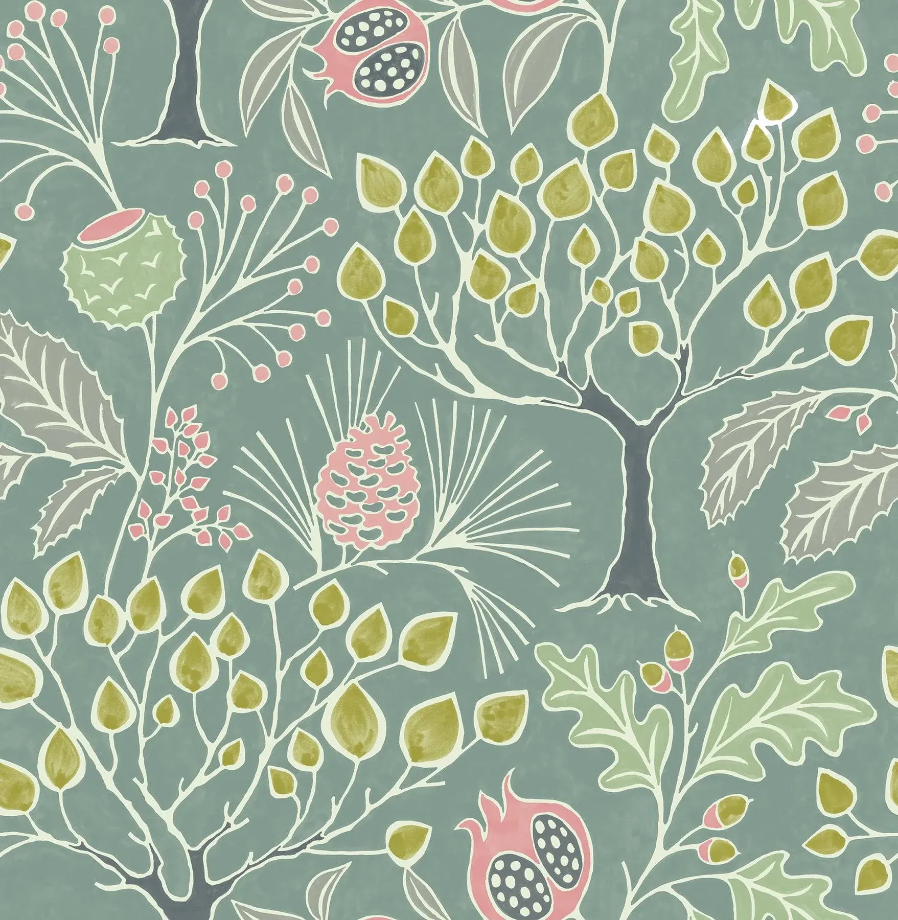 WallPops Groovy Garden Green Peel and Stick Wallpaper