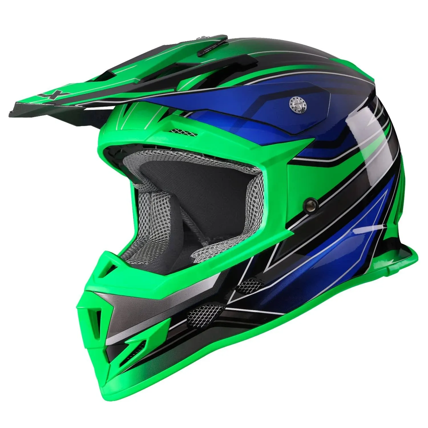 GLX GX23 Dirt Bike Off-Road Motocross ATV Motorcycle Full Face Helmet for Men Women, DOT Approved (Sear Green, X-Large)