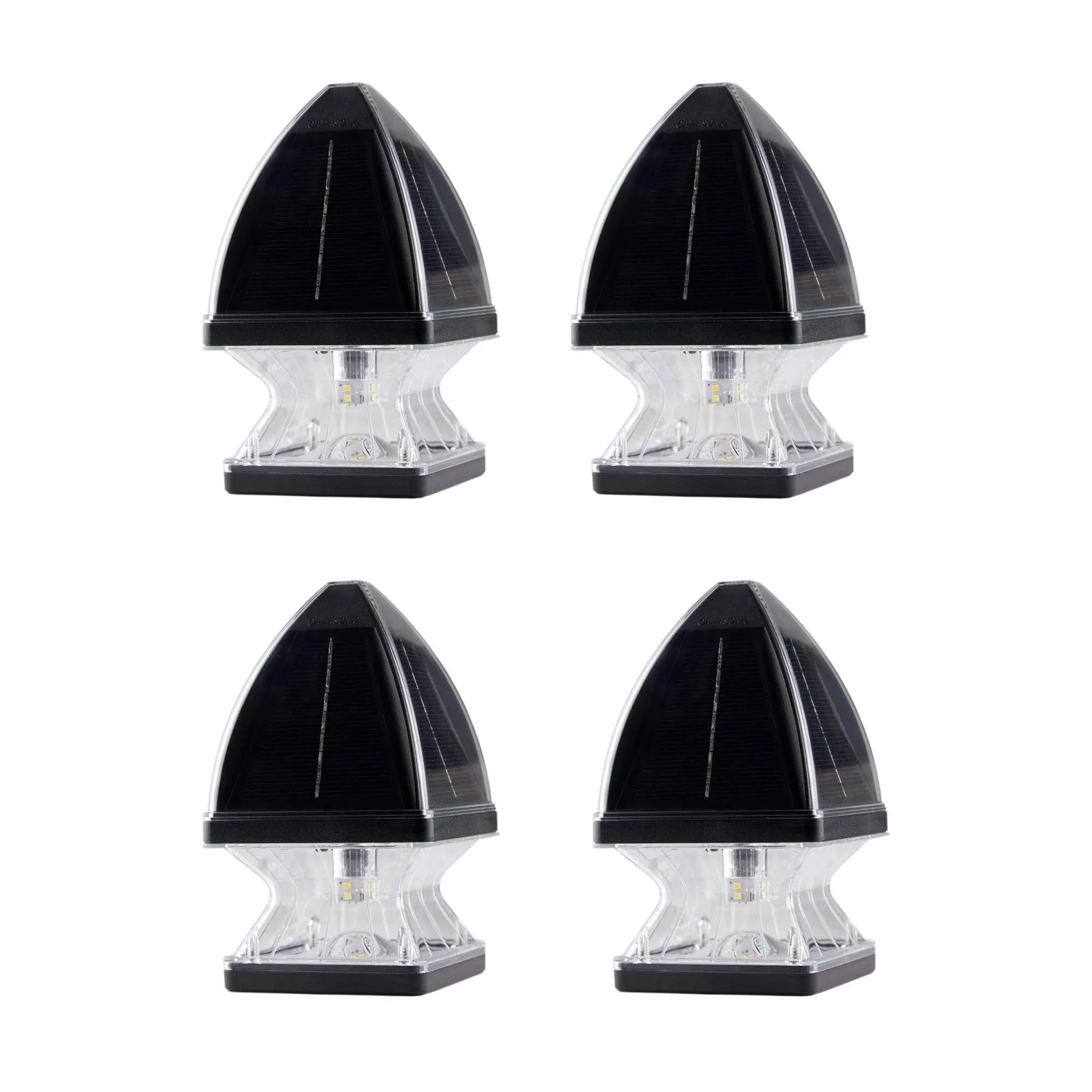 Gama Sonic 143iP490011 Gothic Solar Post Cap Light - Black 4PK