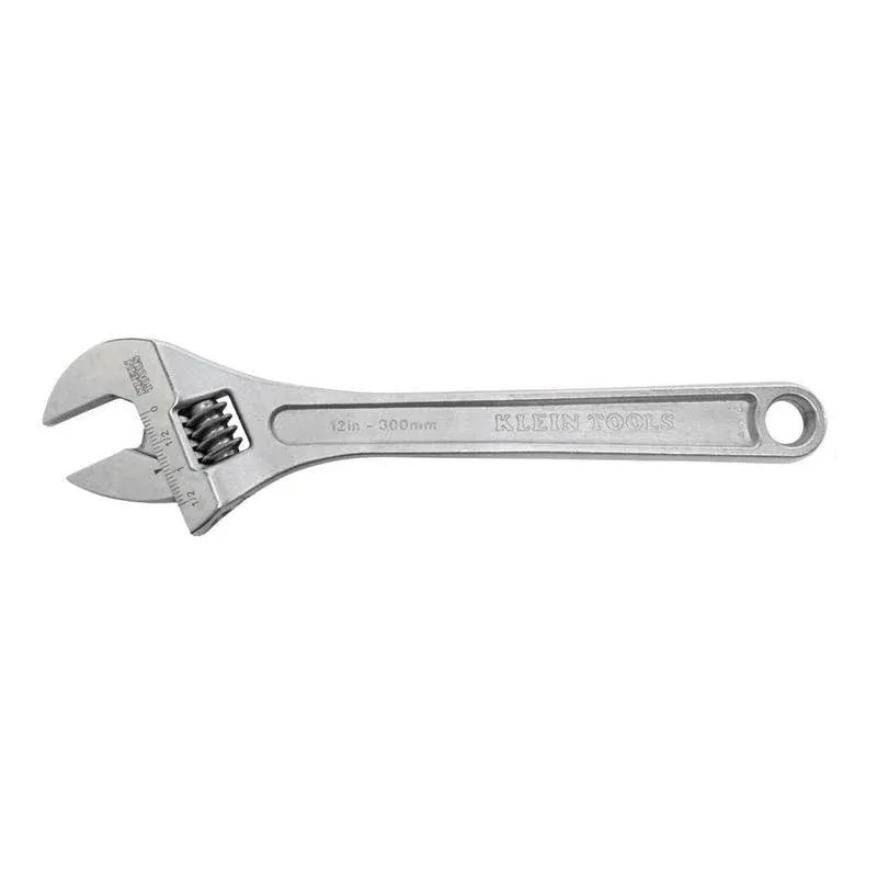 Klein Tools 507-12 Adjustable Wrench, High Polish Chrome Finish, 12&#034;