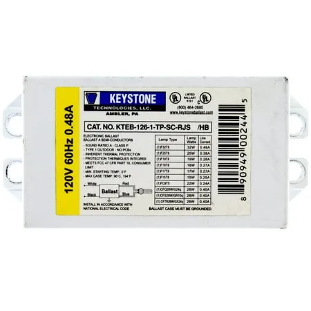 Keystone KTEB-126-1-TP-SC-RJS Compact Fluorescent Ballast CFL 1 Lamp 32W 120V