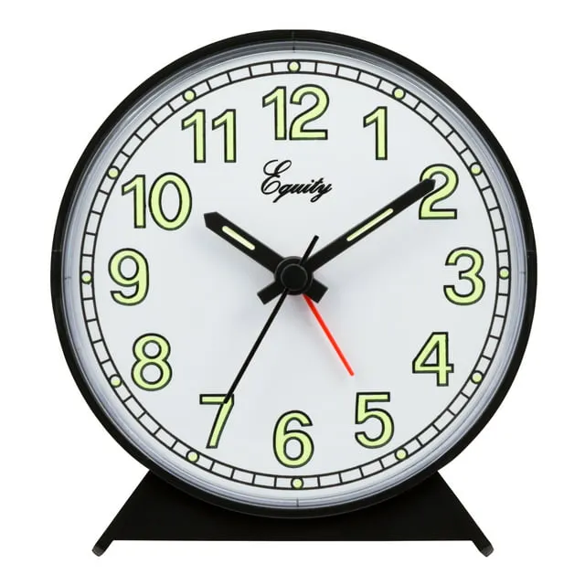 La Crosse Technology Equity Black Battery-Operated Analog Alarm Clock (Model 14077)