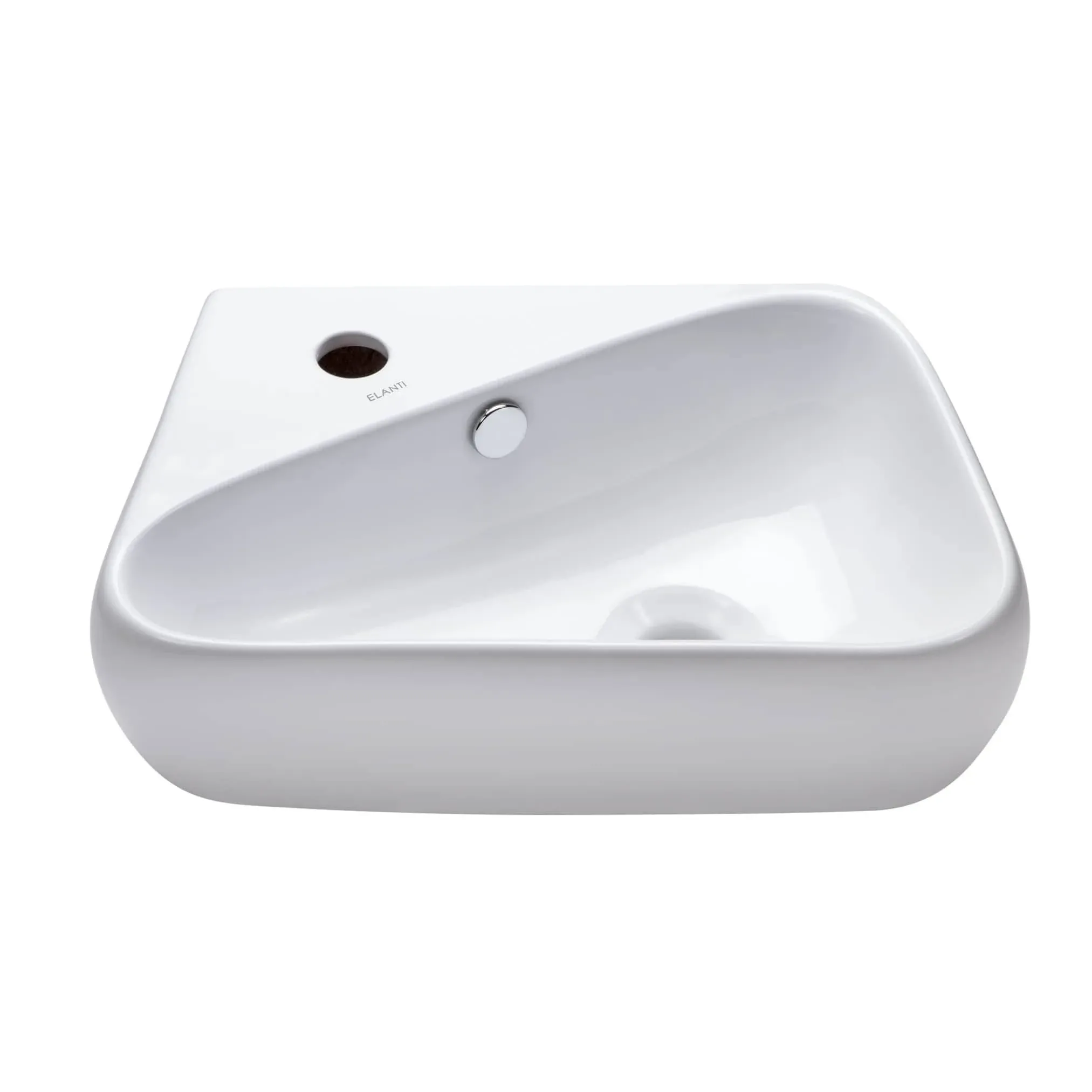 Elanti Collection Left-Facing Porcelain Wall-Mounted Triangular Sink - Contemporary - Bathroom Sinks - by ELANTI | Houzz