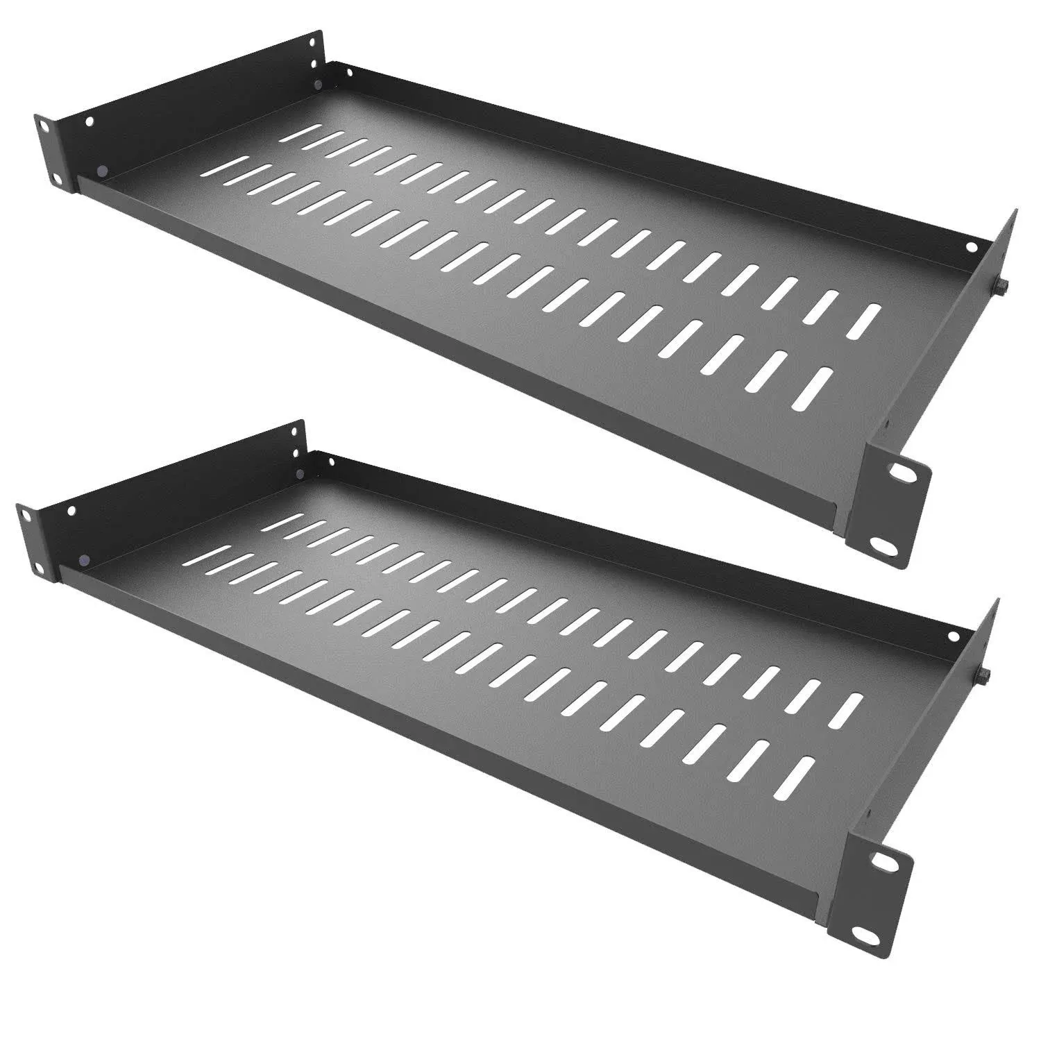 Jingchengmei 2 Pcs of 1U Server Rack Shelf - Universal Vented Cantilever Tray Fo