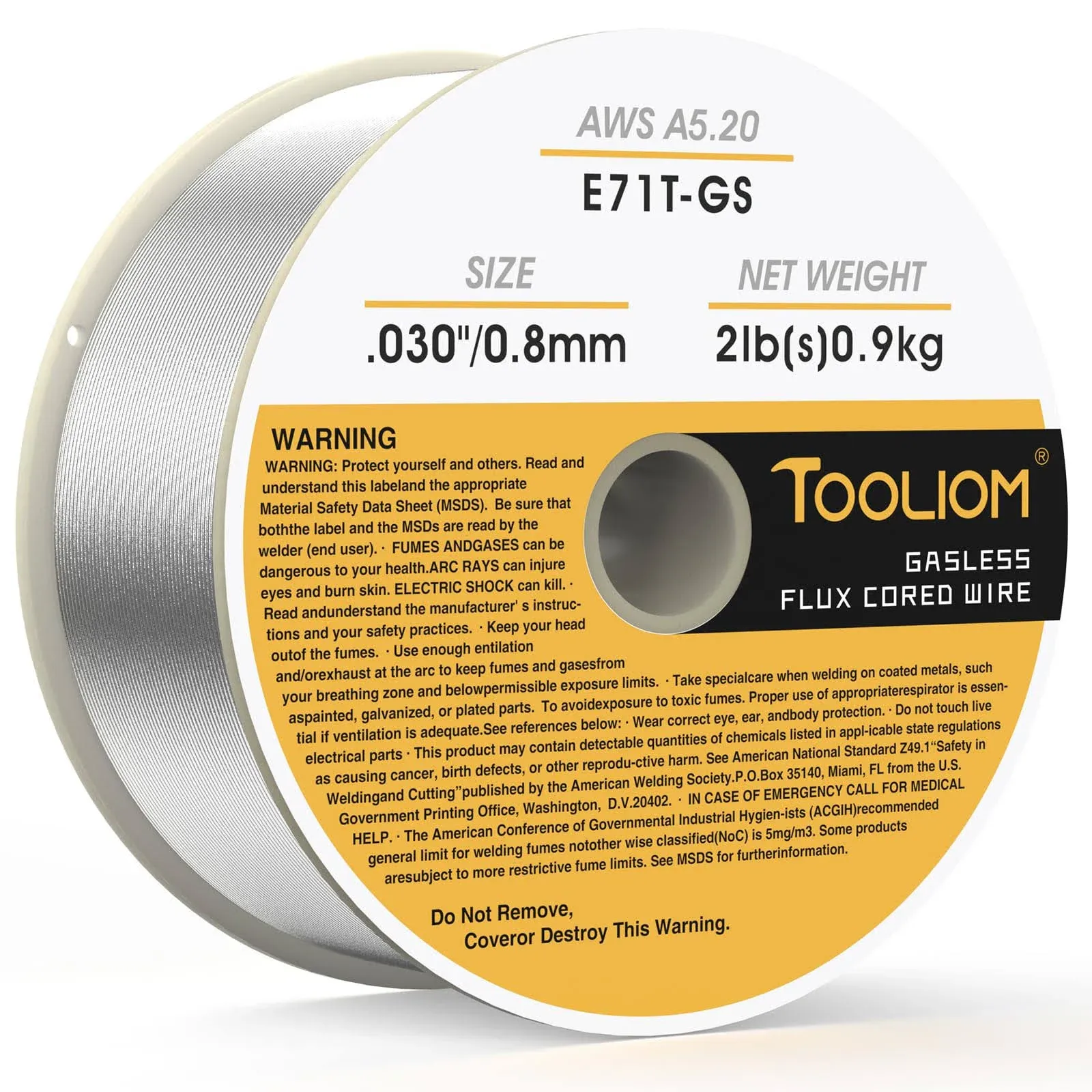 TOOLIOM E71T-GS .030" Diameter 2-Pound Spool Flux Core Self-shielded Carbon Steel Mig Welding Wire