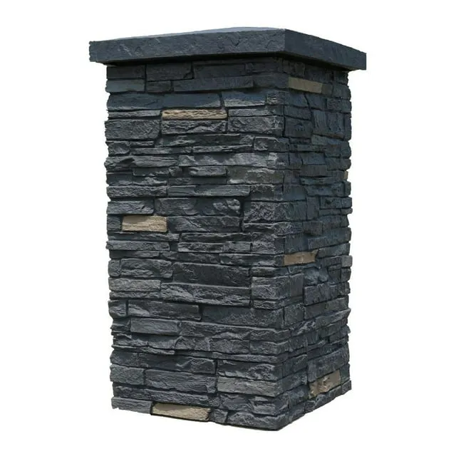 NextStone Faux Polyurethane Stone Column Wrap - Onyx