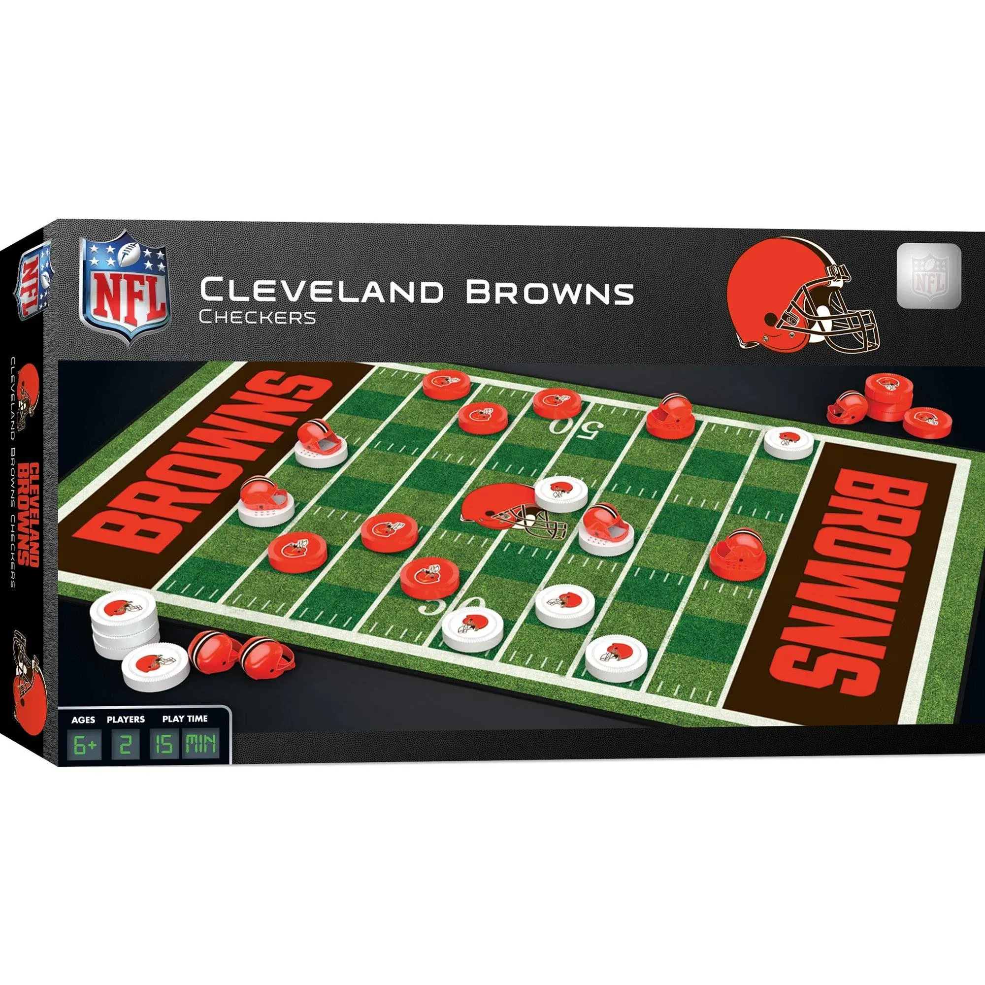 MasterPieces Family Game - NFL Cleveland Browns Checkers - Officially Licensed Board Game for Kids & Adults