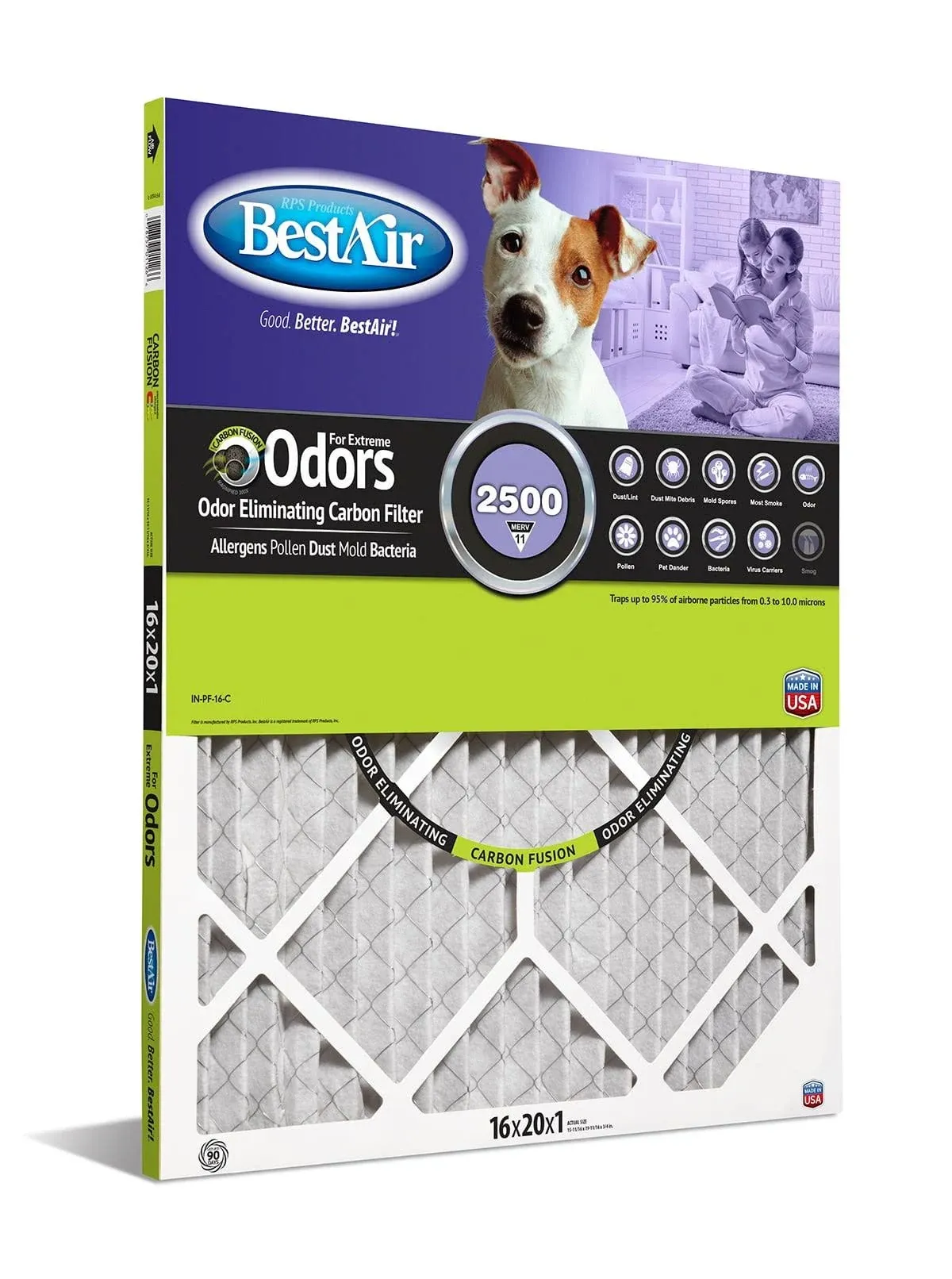 BestAir 16 in. W X 20 in. H X 1 in. D 11 MERV Pleated Allergen Air Filter