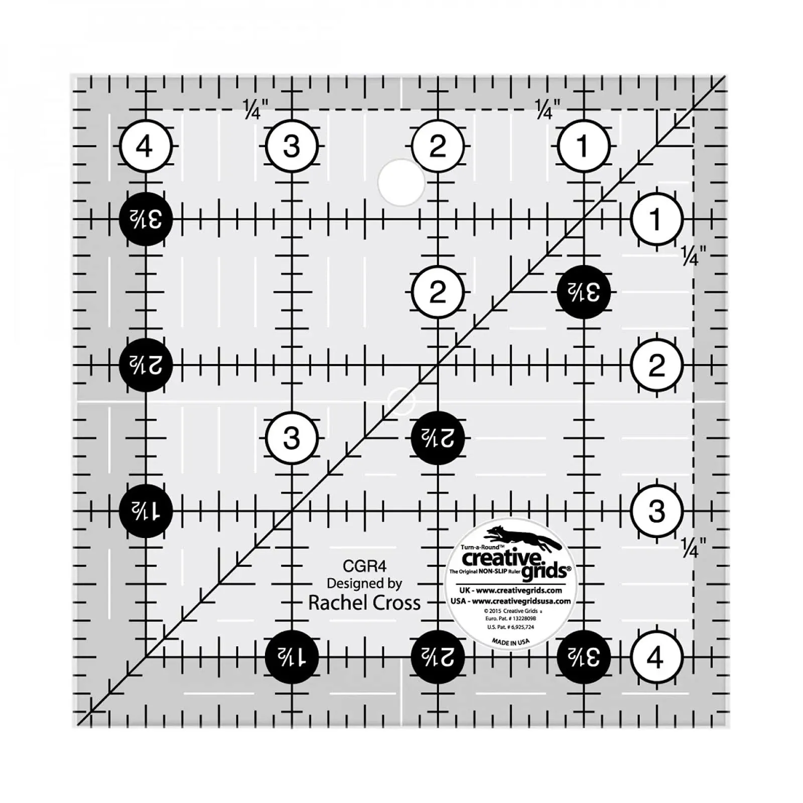 Creative Grids 4-1/2-Inch Square Quilt Ruler (CGR4)