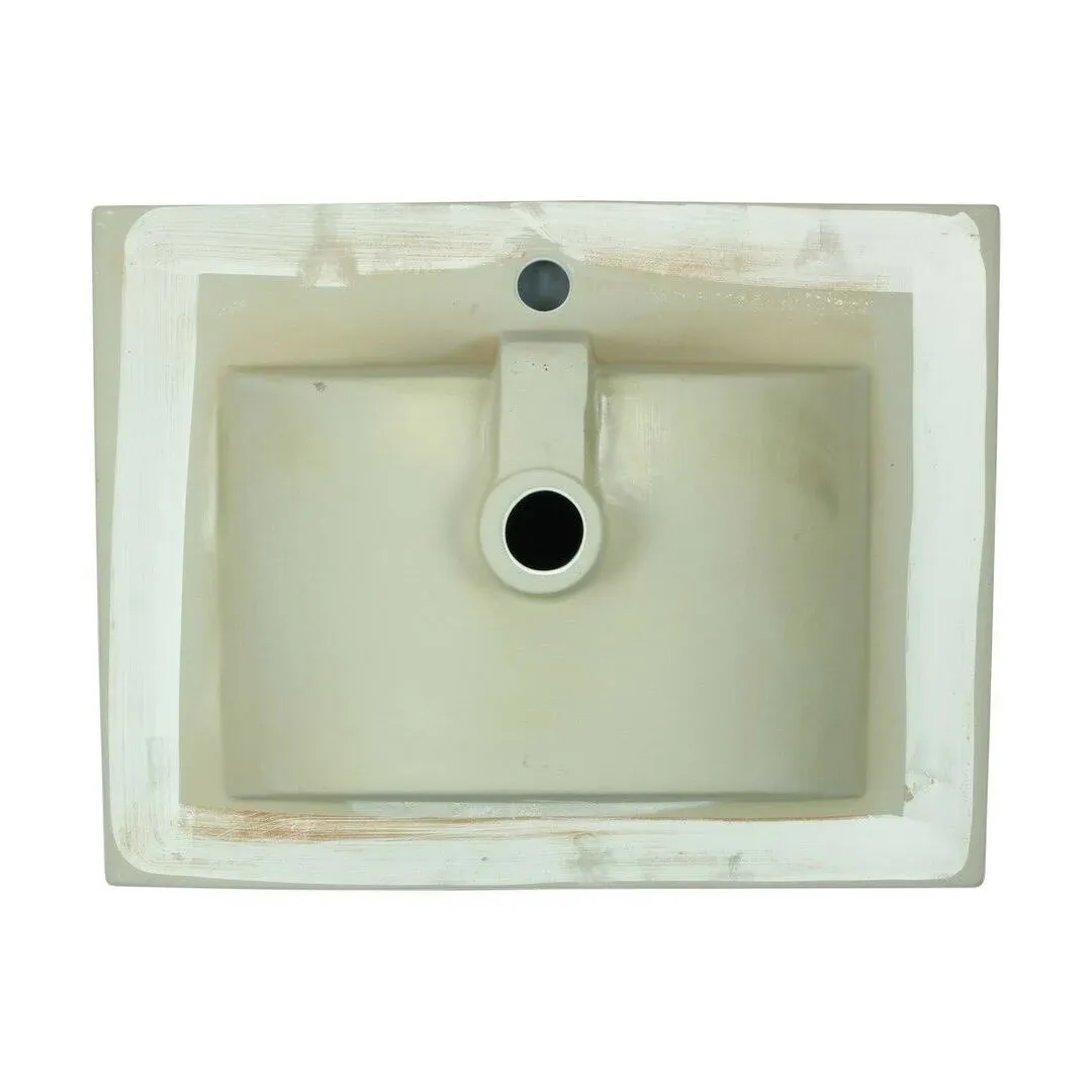 Renovators Supply Self-Rimming Square Bathroom Drop-In Sink White Porcelain Set of 2