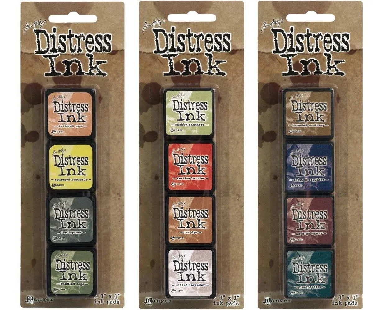 Ranger Tim Holtz Distress Mini Ink Pad Kits - #10, #11 and #12 Bundle