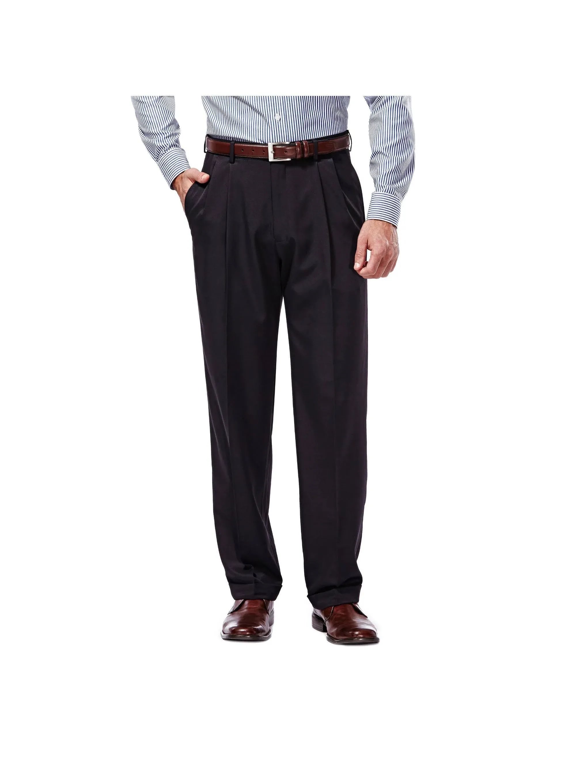 Haggar Men's Mynx Gabardine Pleat Front Dress Pant Classic Fit 11111836245, Size ...